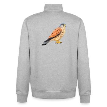 Männchen des Turmfalken - Unisex Organic Zip Sweatshirt von Stanley/Stella - Grau meliert - Hinten - AI Model Male 185 light (185cm)