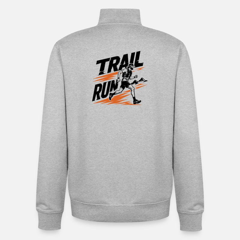 Course sur sentier - Sweat zippé unisexe en coton bio Stanley/Stella - gris chiné