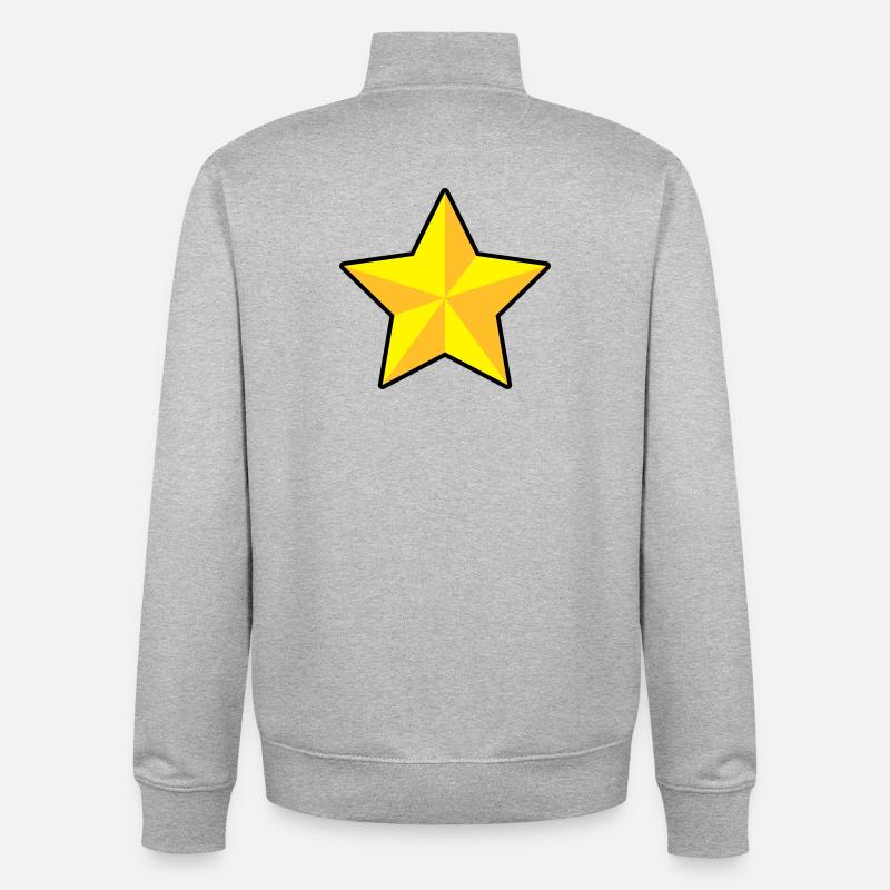 3D Stern | 3D Star | Dimension - Sweat zippé unisexe en coton bio Stanley/Stella - gris chiné