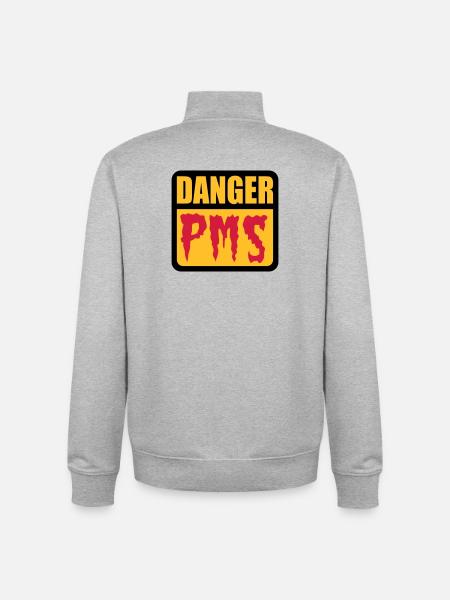 Danger PMS - Unisex Organic Zip Sweatshirt von Stanley/Stella - Grau meliert