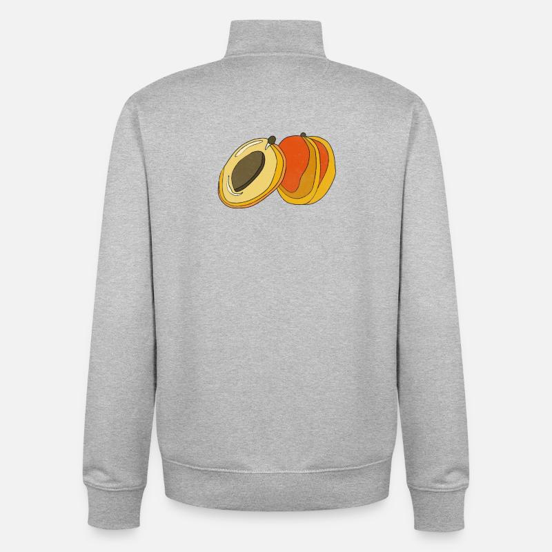 Peach Apricot Summer Fruit Fun Gift - Unisex Organic Zip Sweatshirt by Stanley/Stella - heather grey