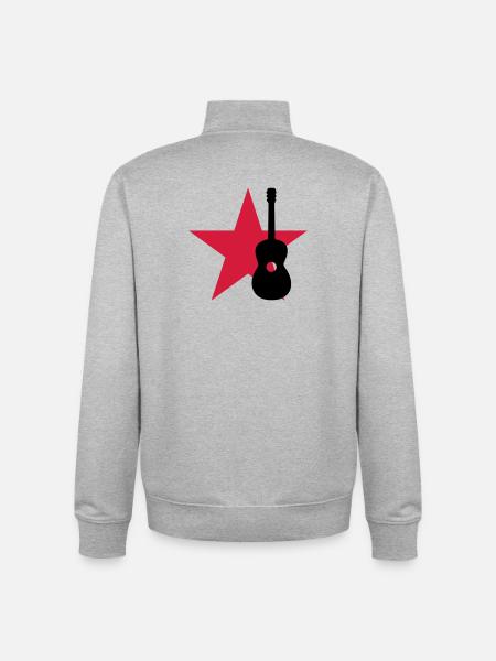 Guitarist / Gitarrist / Guitariste - Unisex Organic Zip Sweatshirt by Stanley/Stella - heather grey