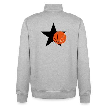 Basketball - Basket Ball - Game - Sport - Player - Unisex Organic Zip Sweatshirt von Stanley/Stella - Grau meliert - Hinten - AI Model Male 185 light (185cm)