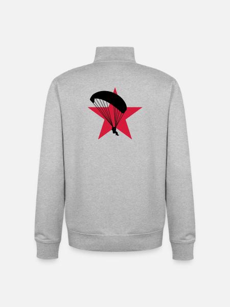 Paragliding / Paraglider / Parapente / Gleitschirm - Unisex Organic Zip Sweatshirt by Stanley/Stella - heather grey
