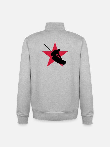 Kiteboarding / Kitesurfing / Kitesurf / - Sweat zippé unisexe en coton bio Stanley/Stella - gris chiné