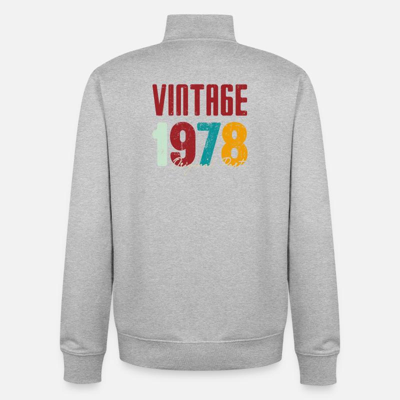 Millésime 1978 Partie originale - Sweat zippé unisexe en coton bio Stanley/Stella - gris chiné