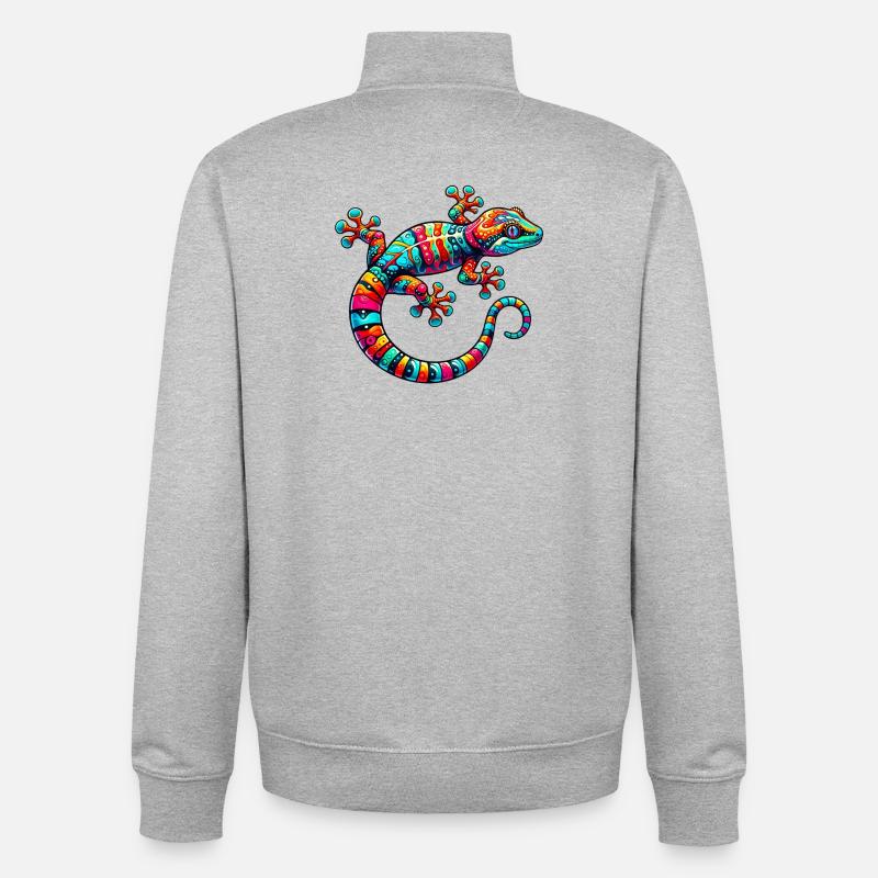 Gecko - Unisex Organic Zip Sweatshirt von Stanley/Stella - Grau meliert