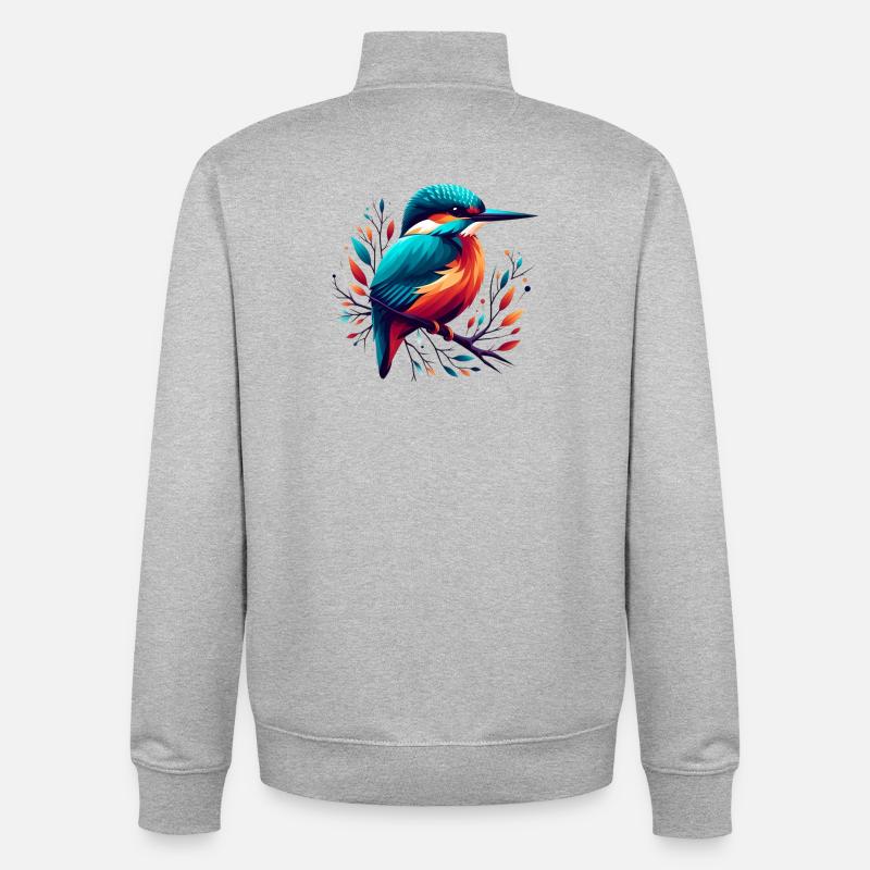 Eisvogel - Unisex Organic Zip Sweatshirt von Stanley/Stella - Grau meliert