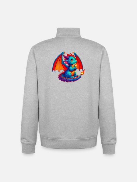 Dragon - Unisex Organic Zip Sweatshirt by Stanley/Stella - heather grey