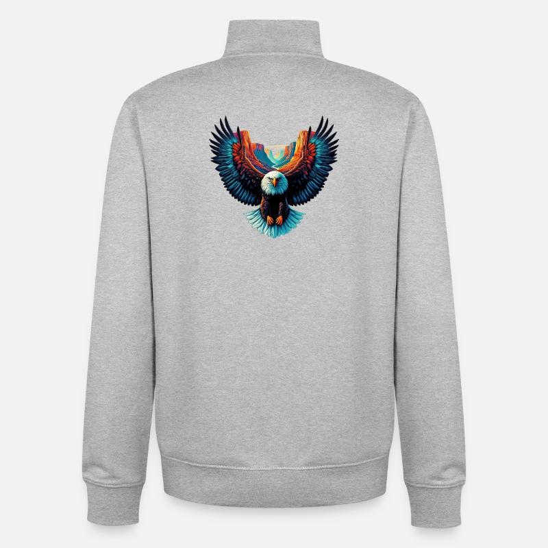 Aigle - Sweat zippé unisexe en coton bio Stanley/Stella - gris chiné