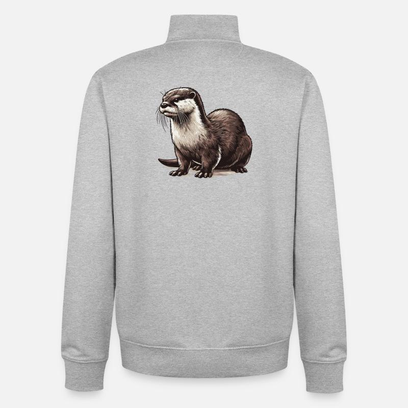 Otter - Unisex Organic Zip Sweatshirt von Stanley/Stella - Grau meliert