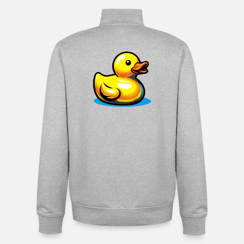 Duckling Duck Duck Duck - Unisex Organic Zip Sweatshirt by Stanley/Stella - heather grey