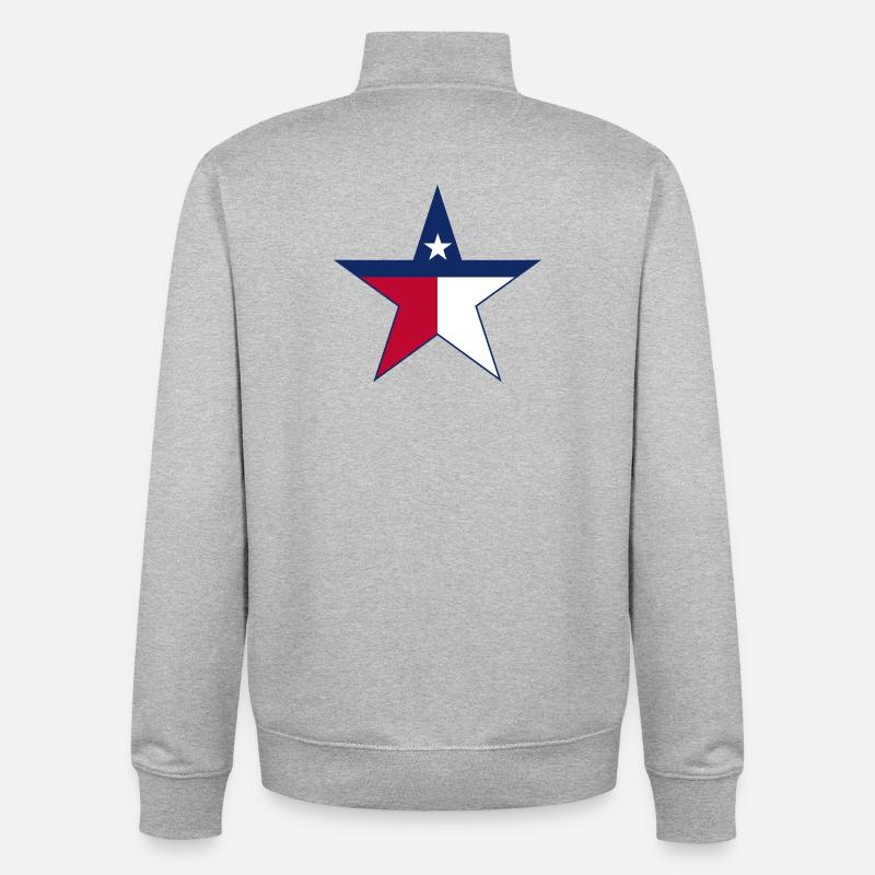 Conception d’étoile du drapeau américain - Sweat zippé unisexe en coton bio Stanley/Stella - gris chiné