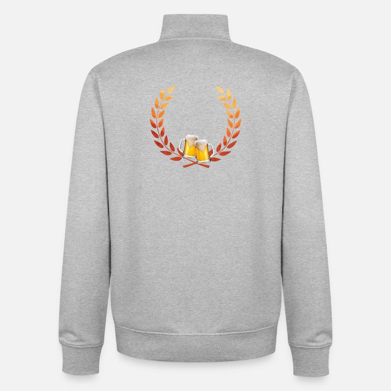 Joie du houblon doré - Sweat zippé unisexe en coton bio Stanley/Stella - gris chiné