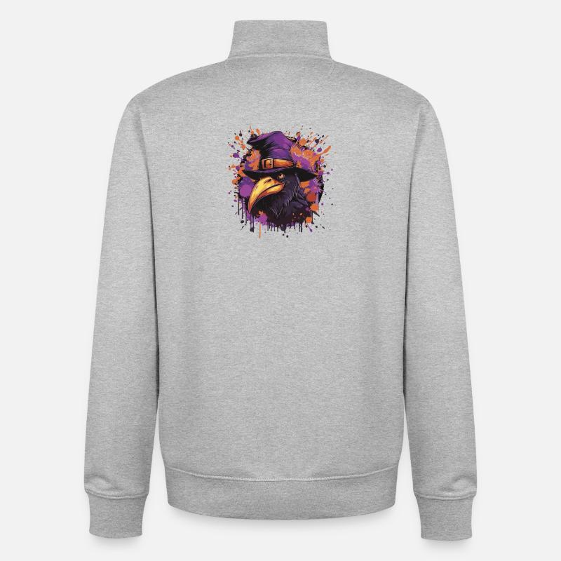 Rabe Comic Halloween - Unisex Organic Zip Sweatshirt von Stanley/Stella - Grau meliert