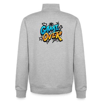 Game Over Neon Splash - Unisex Organic Zip Sweatshirt by Stanley/Stella - heather grey - Back - AI Model Male 185 light (185cm)