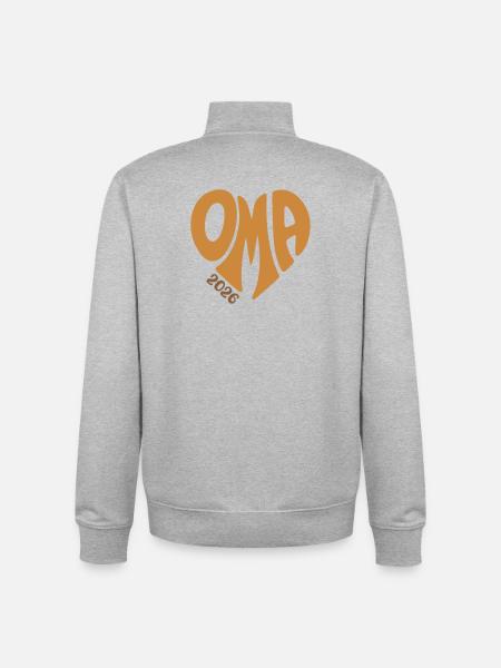 Oma 2026 - Unisex Organic Zip Sweatshirt von Stanley/Stella - Grau meliert