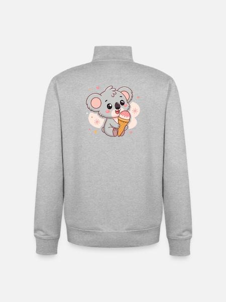 Eiskalte Koala-Kawaii-Sommer - Unisex Organic Zip Sweatshirt von Stanley/Stella - Grau meliert