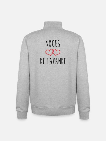 Lavender Wedding 46 Years - Unisex Organic Zip Sweatshirt by Stanley/Stella - heather grey
