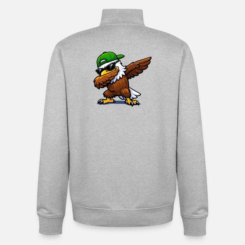 Aigle à l’eau à dabber - Sweat zippé unisexe en coton bio Stanley/Stella - gris chiné