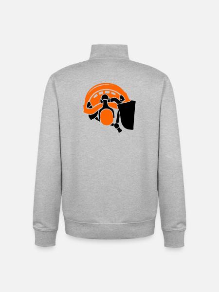 Forsthelm Baumpflege Waldarbeiter Holzfäller - Unisex Organic Zip Sweatshirt von Stanley/Stella - Grau meliert
