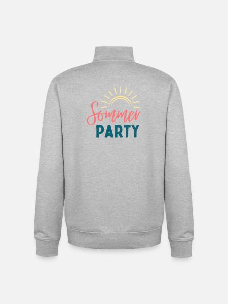 Summer Party Sunbeam Logo - Unisex Organic Zip Sweatshirt by Stanley/Stella - heather grey