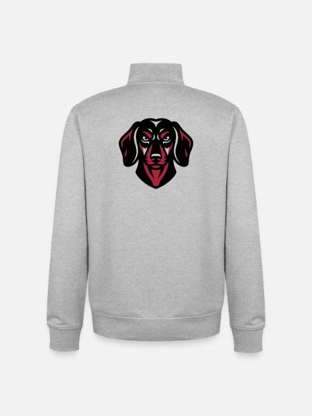 Schwarzer Dackel Logo - Unisex Organic Zip Sweatshirt von Stanley/Stella - Grau meliert