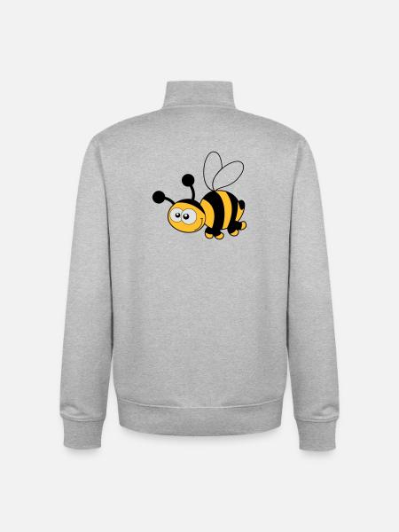 Bee - Bee - Honey - Unisex Organic Zip Sweatshirt by Stanley/Stella - heather grey