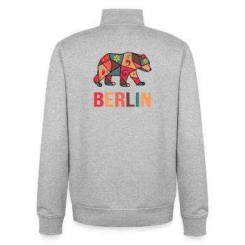 Hauptstad Berlin Great motif for Berliners - Unisex Organic Zip Sweatshirt by Stanley/Stella - heather grey - Back - AI Model Male 185 light (185cm)