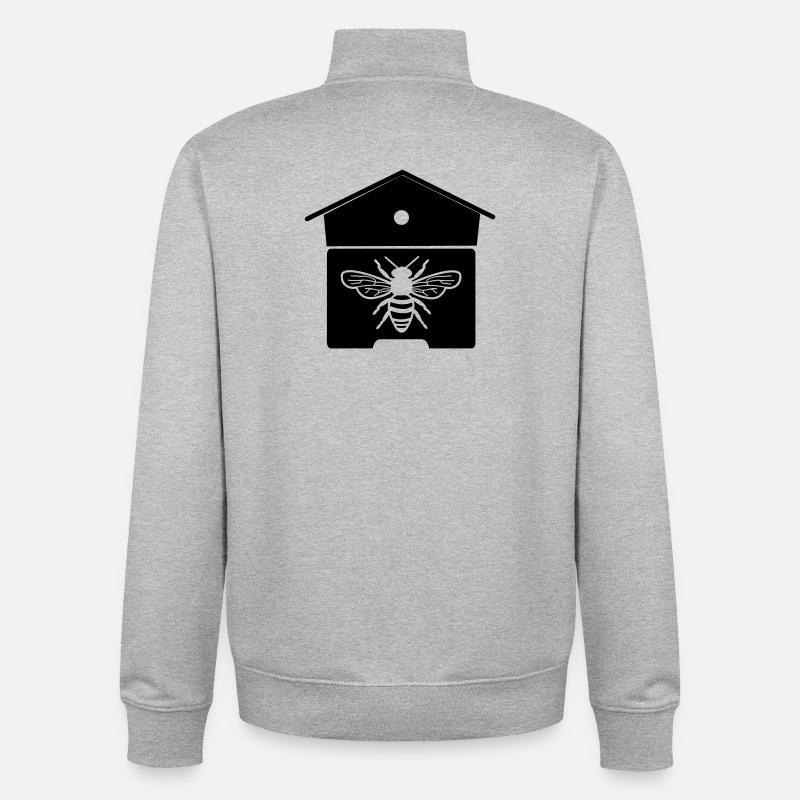 Bienenhaus oder Bienennest - Unisex Organic Zip Sweatshirt von Stanley/Stella - Grau meliert