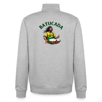 Batucada, Batucada-Spieler, Perkussion - Unisex Organic Zip Sweatshirt von Stanley/Stella - Grau meliert - Hinten - AI Model Male 185 light (185cm)