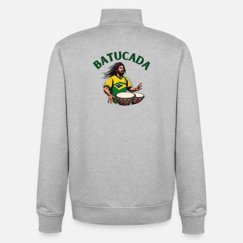 Batucada, Batucada-Spieler, Perkussion - Unisex Organic Zip Sweatshirt von Stanley/Stella - Grau meliert
