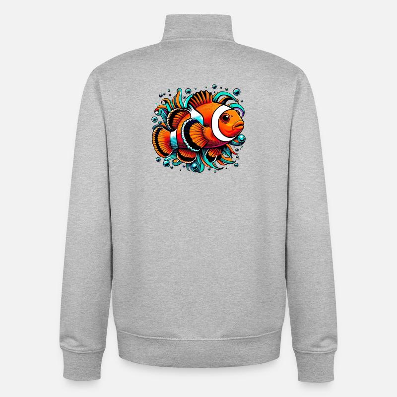 Clownfisch - Unisex Organic Zip Sweatshirt von Stanley/Stella - Grau meliert