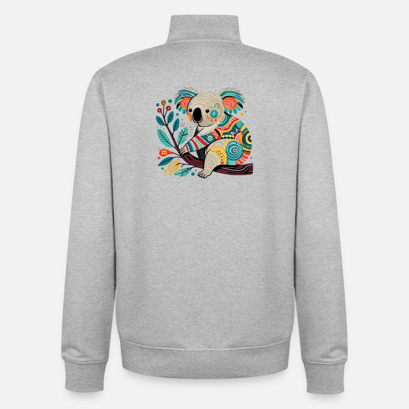 Koala - Sweat zippé unisexe en coton bio Stanley/Stella - gris chiné
