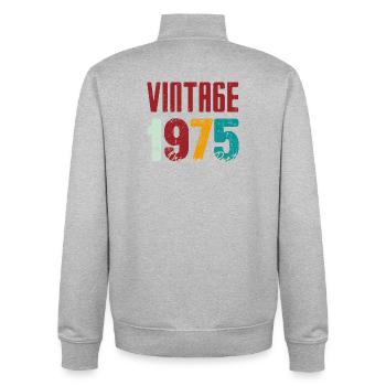 Vintage 1975 Original Part - Unisex Organic Zip Sweatshirt by Stanley/Stella - heather grey - Back - AI Model Male 185 light (185cm)