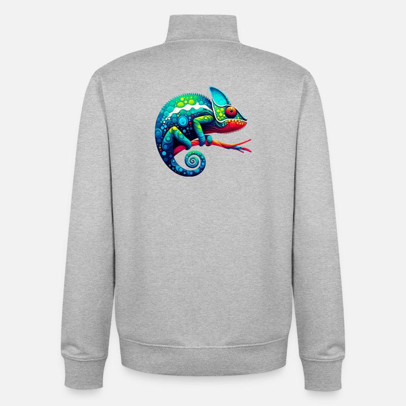 Chamäleon - Unisex Organic Zip Sweatshirt von Stanley/Stella - Grau meliert