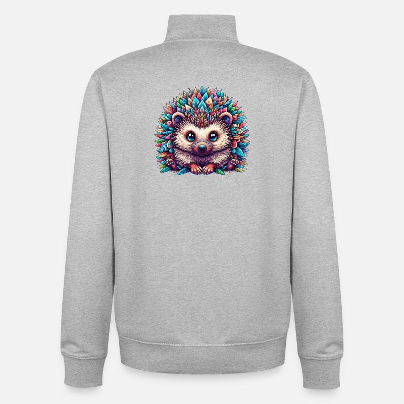 Igel - Unisex Organic Zip Sweatshirt von Stanley/Stella - Grau meliert