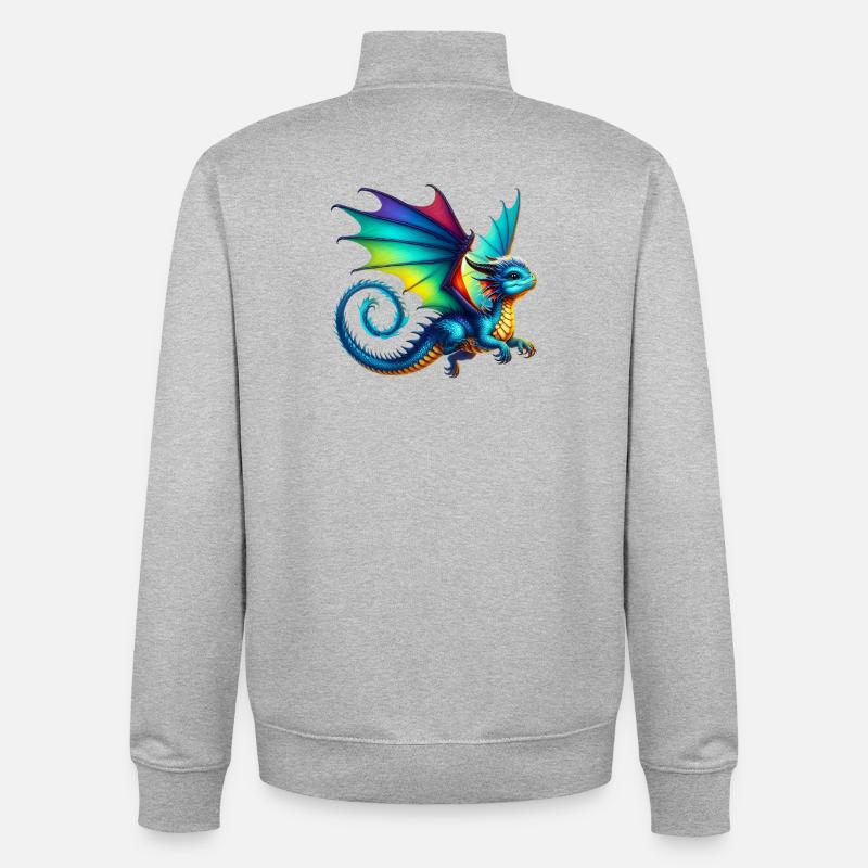 Drache - Unisex Organic Zip Sweatshirt von Stanley/Stella - Grau meliert