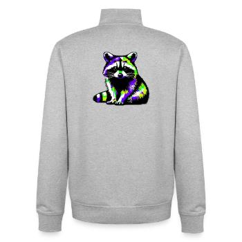 Raccoon - Unisex Organic Zip Sweatshirt by Stanley/Stella - heather grey - Back - AI Model Male 185 light (185cm)