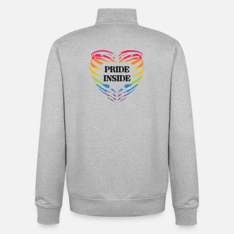 LGBT Pride Monat - Pride Inside - Unisex Organic Zip Sweatshirt von Stanley/Stella - Grau meliert