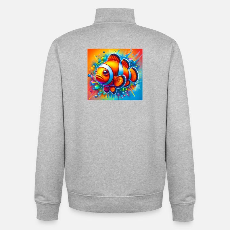 Clownfisch - Unisex Organic Zip Sweatshirt von Stanley/Stella - Grau meliert