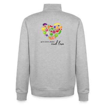 Grow plants and love - Unisex Organic Zip Sweatshirt by Stanley/Stella - heather grey - Back - AI Model Male 185 light (185cm)
