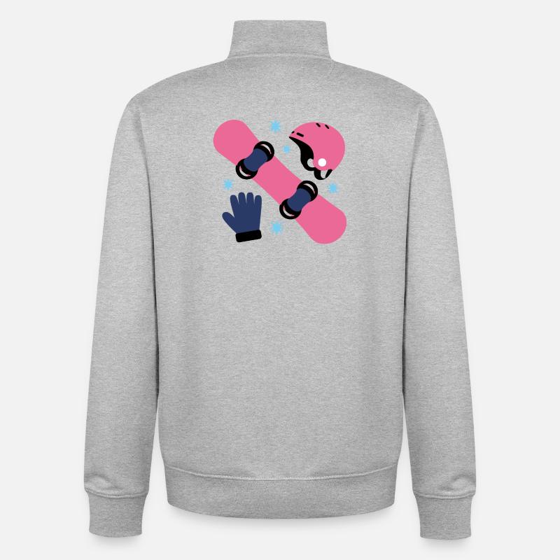 Glam Skate Pink und Blauer Helm - Unisex Organic Zip Sweatshirt von Stanley/Stella - Grau meliert