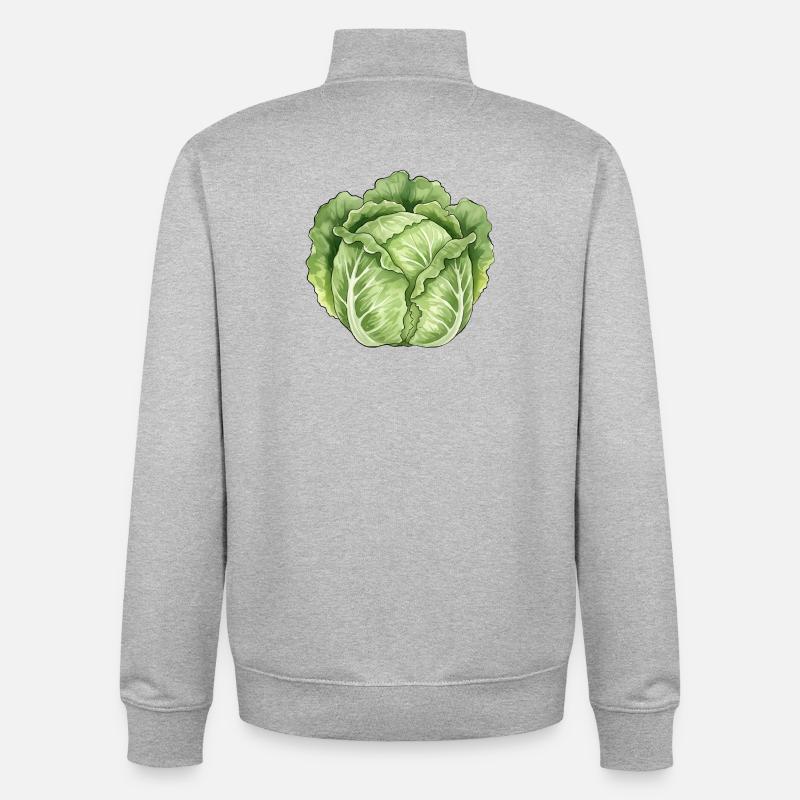 Art de feuilles de laitue - Sweat zippé unisexe en coton bio Stanley/Stella - gris chiné