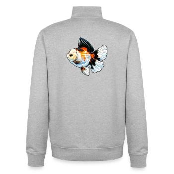Grade Tricolor Oranda High Quality Goldfish - Unisex Organic Zip Sweatshirt by Stanley/Stella - heather grey - Back - AI Model Male 185 light (185cm)