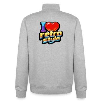 J’adore le style rétro - Sweat zippé unisexe en coton bio Stanley/Stella - gris chiné - Dos - AI Model Male 185 light (185cm)