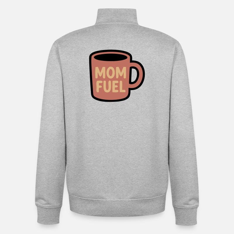 Maman Fuel Tasse à café Maman - Sweat zippé unisexe en coton bio Stanley/Stella - gris chiné