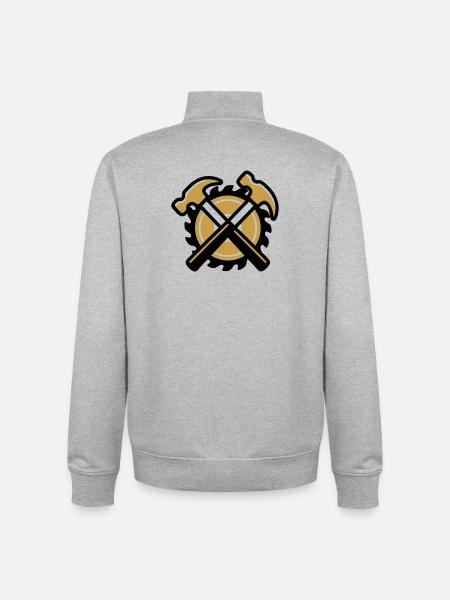 Blason du marteau artisan - Sweat zippé unisexe en coton bio Stanley/Stella - gris chiné