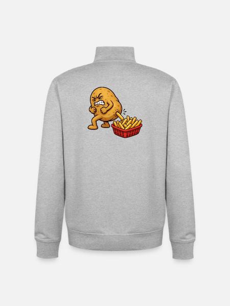 Potato Preparation French Fries Funny Fries - Unisex Organic Zip Sweatshirt by Stanley/Stella - heather grey