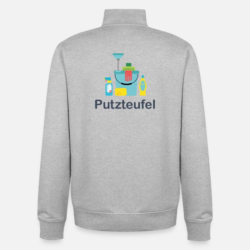 Putzteufel - Unisex Organic Zip Sweatshirt von Stanley/Stella - Grau meliert